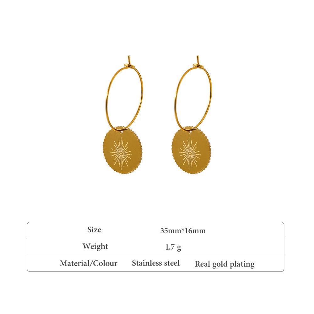 Radiant Sunshine Golden Hoop Earrings - Lucid Fantasy 