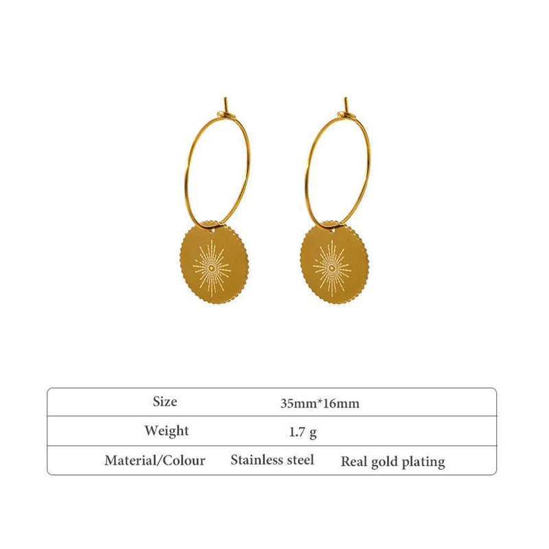 Radiant Sunshine Golden Hoop Earrings - Lucid Fantasy 