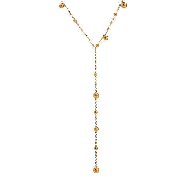 Refined Gold Metallic Longline Tassel Pendant Necklace - Lucid Fantasy 