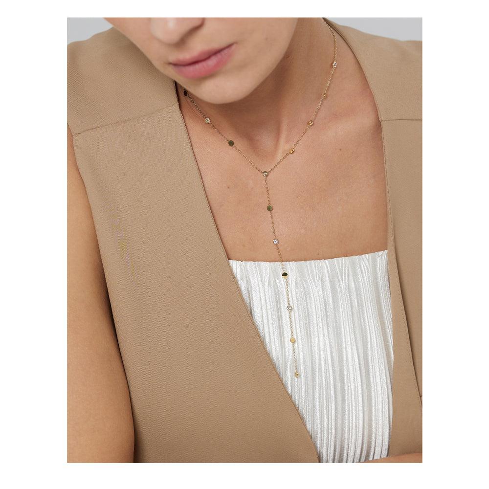 Refined Gold Metallic Longline Tassel Pendant Necklace - Lucid Fantasy 