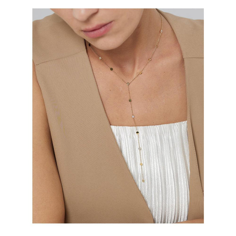 Refined Gold Metallic Longline Tassel Pendant Necklace - Lucid Fantasy 