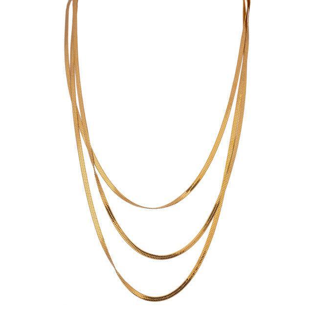 Refined Triple Layered Stainless Steel Snake Chain Necklace - Lucid Fantasy 