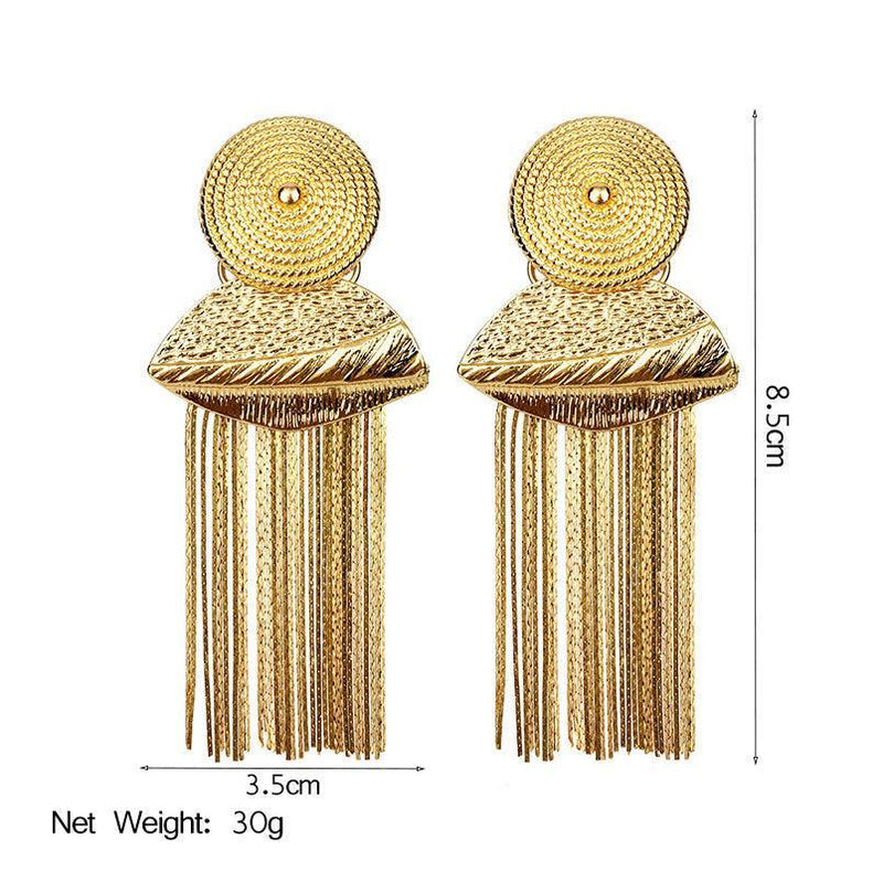 Retro Chain Tassel Statement Earrings - Lucid Fantasy 