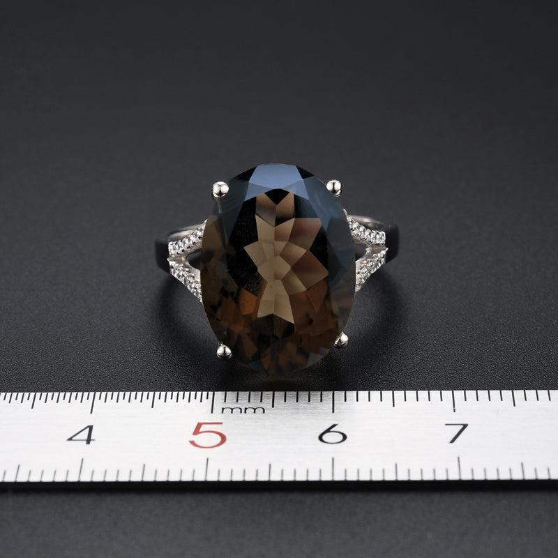 Smoky Quartz and Sterling Silver Bold Statement Ring - Lucid Fantasy 