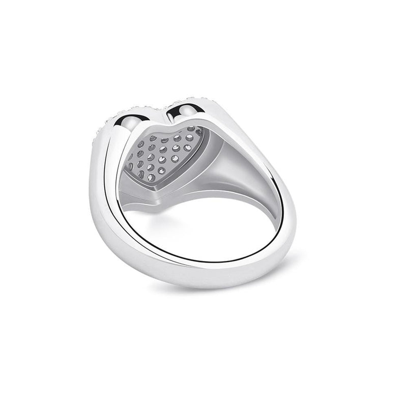 Sparkling Heart Pave Statement Ring with AAA Cubic Zirconia - Lucid Fantasy 