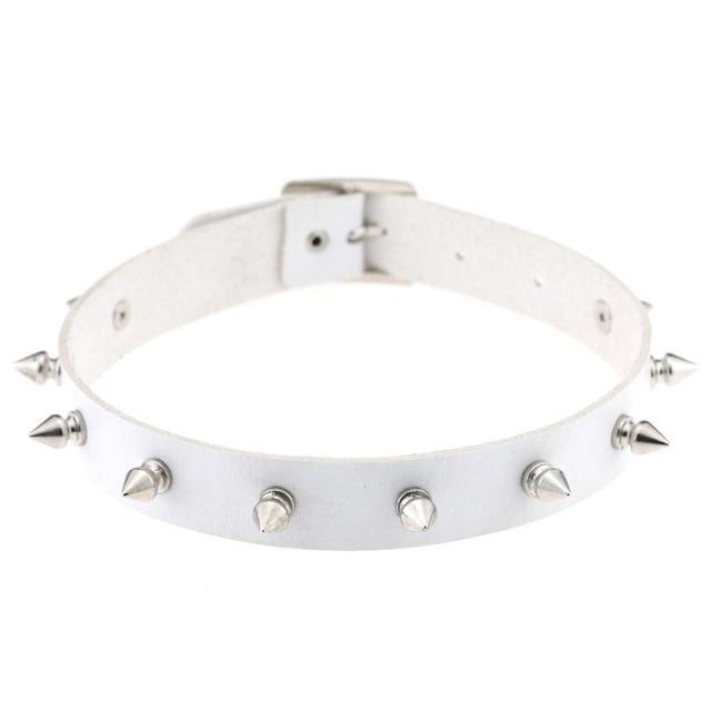 Spiked Faux Leather Choker with Adjustable Fit - Lucid Fantasy 