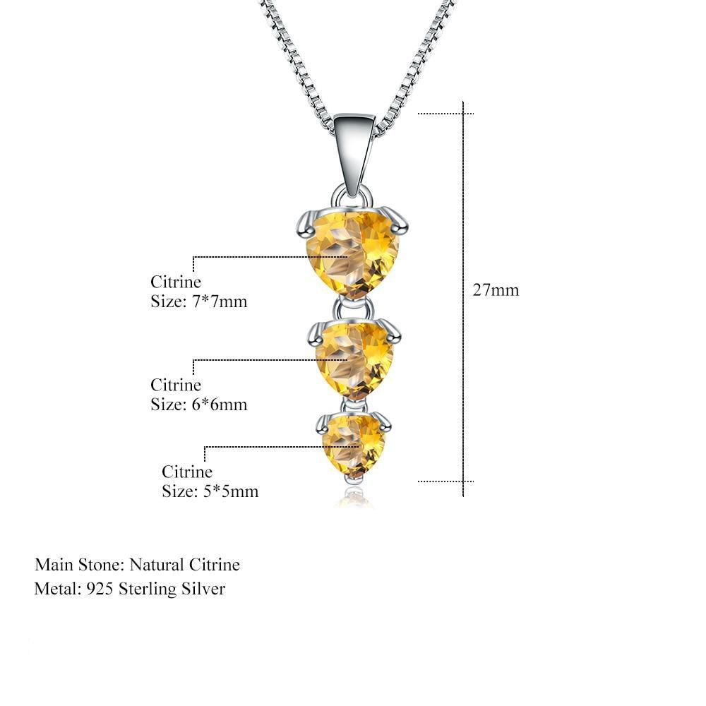 Sterling Silver Heart-Shaped Citrine Pendant Necklace - Lucid Fantasy 