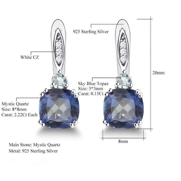 Sterling Silver Luxury Mystic Quartz & Topaz Earrings