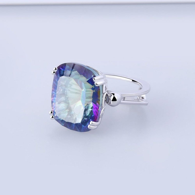 Sterling Silver Mystic Quartz Slide-On Pendant Ring - Lucid Fantasy 