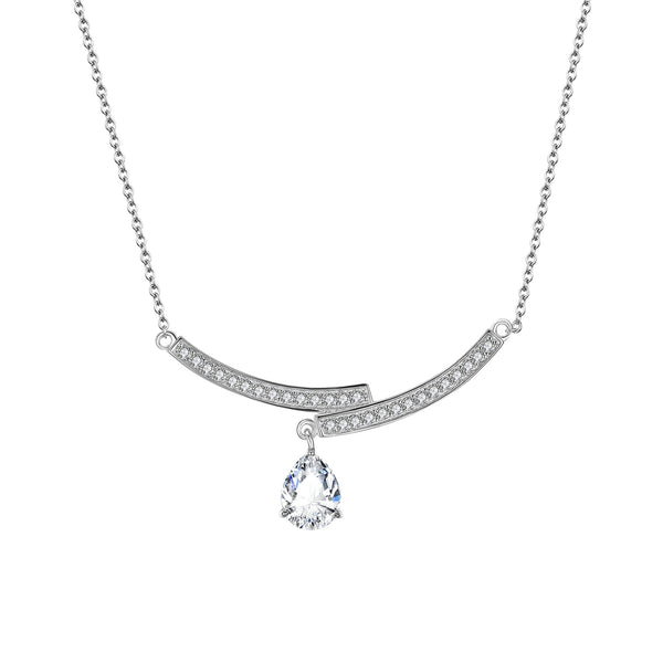 Sterling Silver Water Drop Pendant Necklace