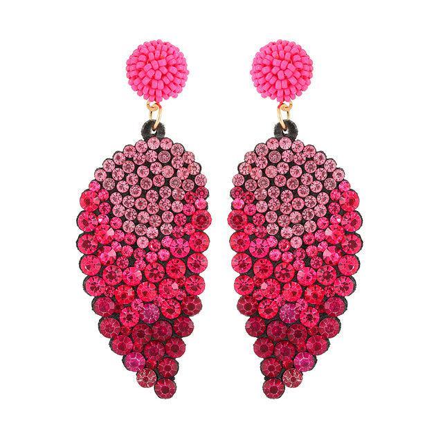 Stunning Pink and Red Crystal Wing Drop Earrings - Lucid Fantasy 