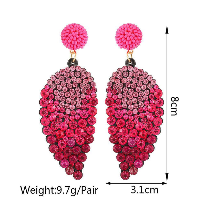 Stunning Pink and Red Crystal Wing Drop Earrings - Lucid Fantasy 