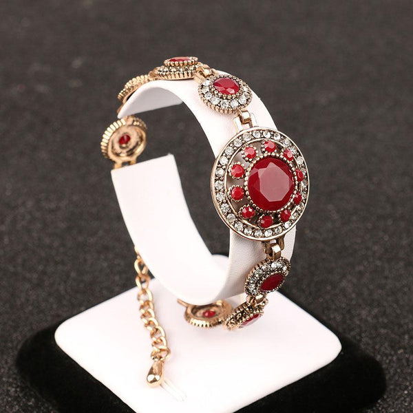Turkish Jewelry Red Stone Charm Bracelet