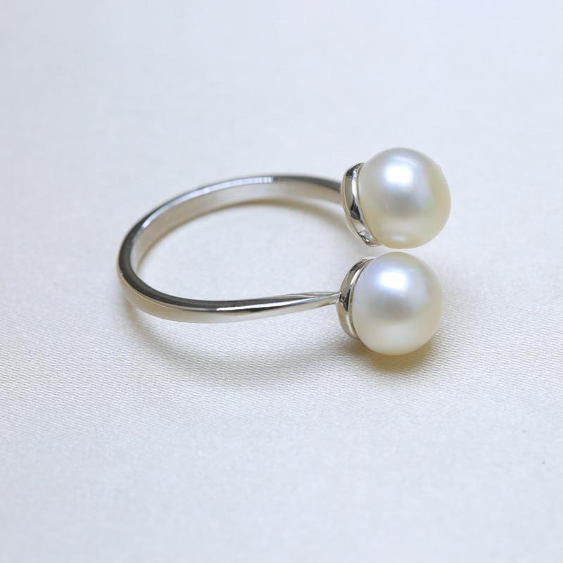 Twisted Charm Double Pearl Ring in Sterling Silver - Lucid Fantasy 