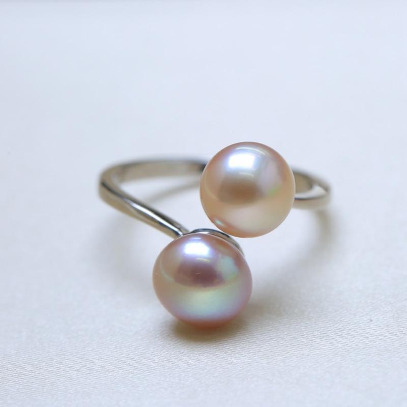 Twisted Charm Double Pearl Ring in Sterling Silver - Lucid Fantasy 