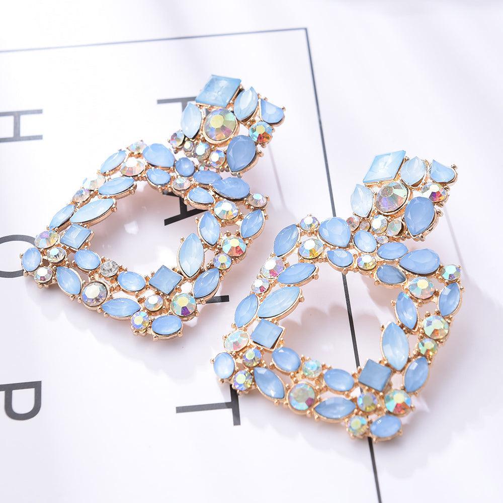 Vibrant Crystal Hoop Dangle Earrings for a Striking Look - Lucid Fantasy 