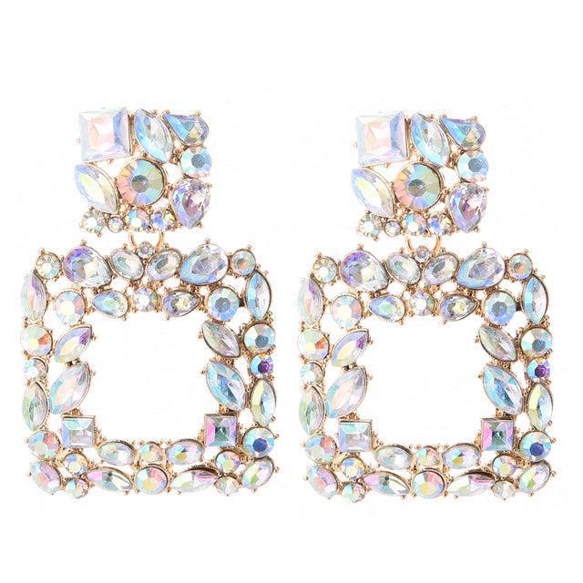 Vibrant Crystal Hoop Dangle Earrings for a Striking Look - Lucid Fantasy 