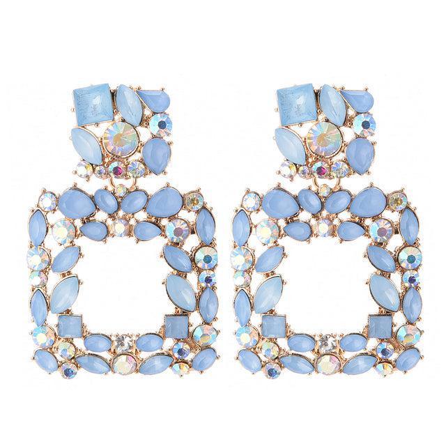 Vibrant Crystal Hoop Dangle Earrings for a Striking Look - Lucid Fantasy 