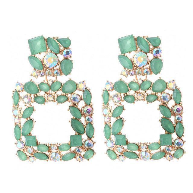 Vibrant Crystal Hoop Dangle Earrings for a Striking Look - Lucid Fantasy 