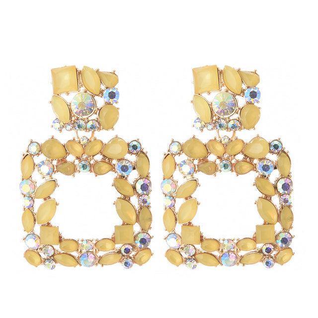 Vibrant Crystal Hoop Dangle Earrings for a Striking Look - Lucid Fantasy 