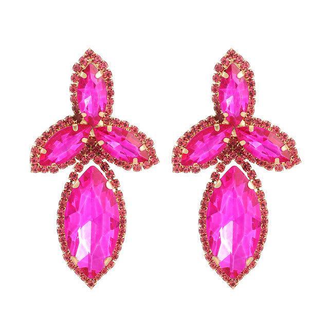 Vibrant Crystal Marquise Drop Statement Earrings - Lucid Fantasy 