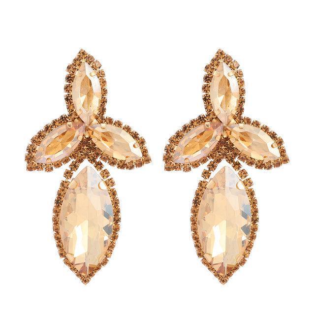 Vibrant Crystal Marquise Drop Statement Earrings - Lucid Fantasy 