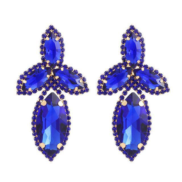 Vibrant Crystal Marquise Drop Statement Earrings - Lucid Fantasy 