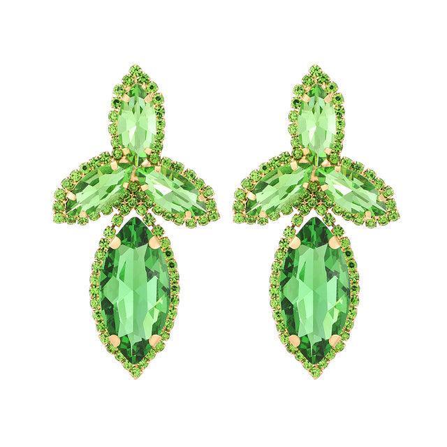 Vibrant Crystal Marquise Drop Statement Earrings - Lucid Fantasy 