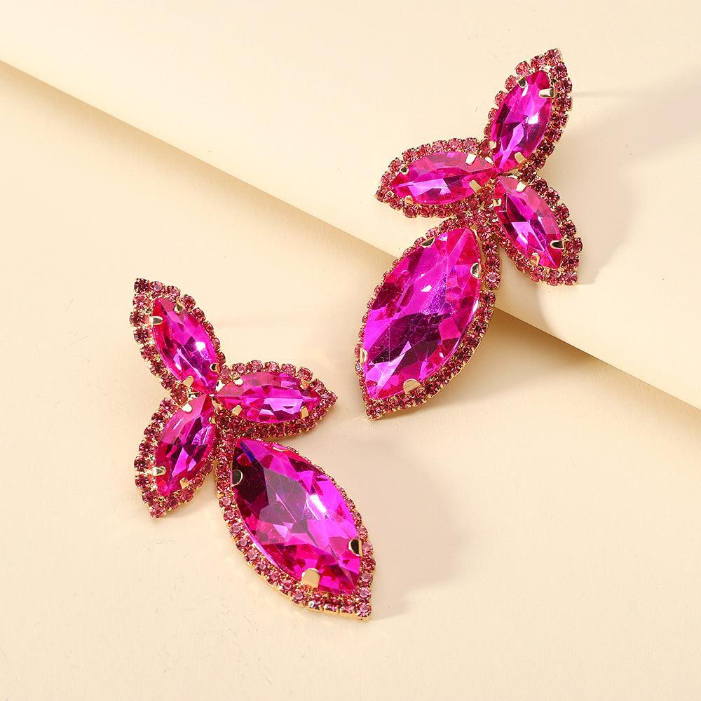 Vibrant Crystal Marquise Drop Statement Earrings - Lucid Fantasy 