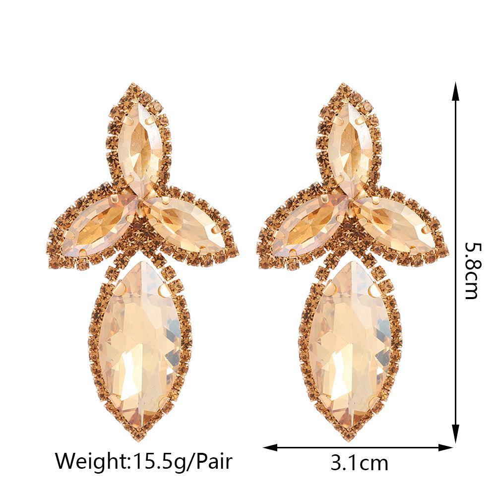 Vibrant Crystal Marquise Drop Statement Earrings - Lucid Fantasy 