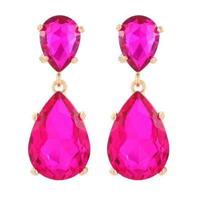 Vibrant Gemstone Drop Earrings - 11 Dazzling Hues - Lucid Fantasy 