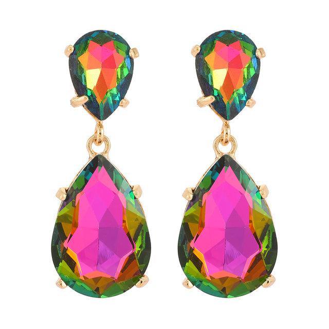 Vibrant Gemstone Drop Earrings - 11 Dazzling Hues - Lucid Fantasy 