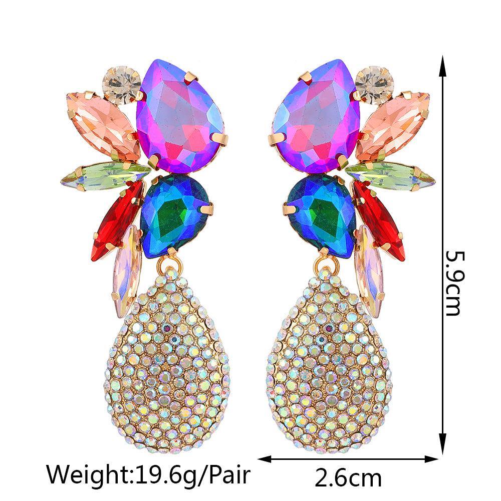 Vibrant Glass Crystal Dangle Earrings for a Glamorous Look - Lucid Fantasy 