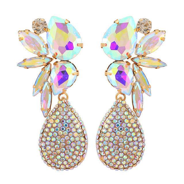 Vibrant Glass Crystal Dangle Earrings for a Glamorous Look - Lucid Fantasy 