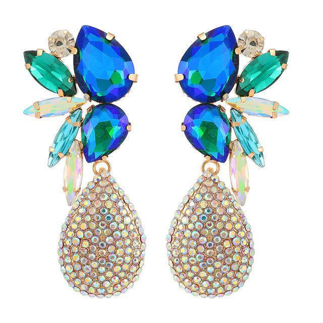 Vibrant Glass Crystal Dangle Earrings for a Glamorous Look - Lucid Fantasy 