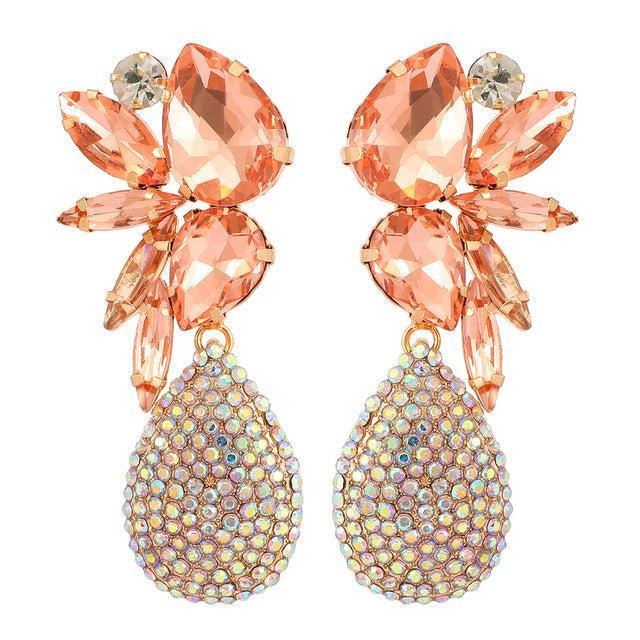 Vibrant Glass Crystal Dangle Earrings for a Glamorous Look - Lucid Fantasy 