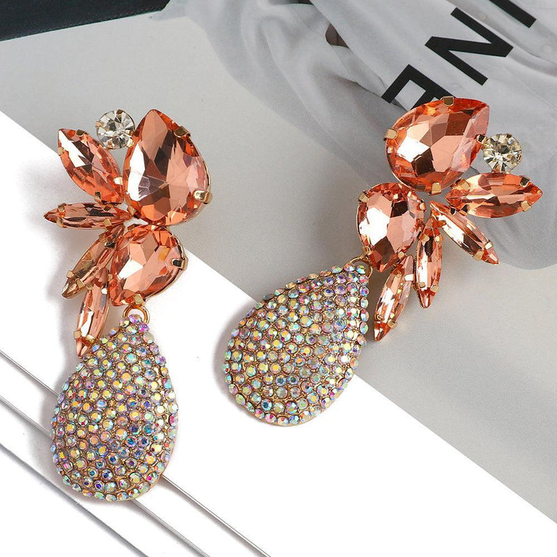 Vibrant Glass Crystal Dangle Earrings for a Glamorous Look - Lucid Fantasy 