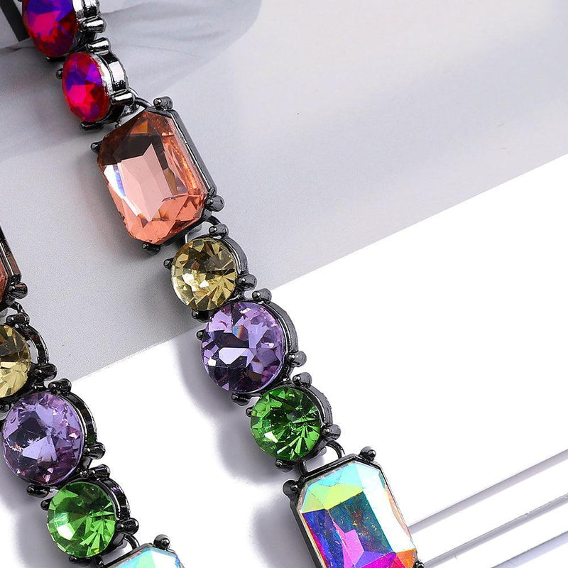 Vibrant Longline Crystal Drop Earrings - Lucid Fantasy 