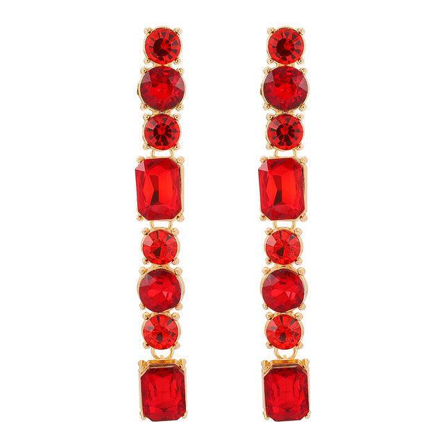 Vibrant Longline Crystal Drop Earrings - Lucid Fantasy 