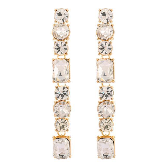 Vibrant Longline Crystal Drop Earrings - Lucid Fantasy 