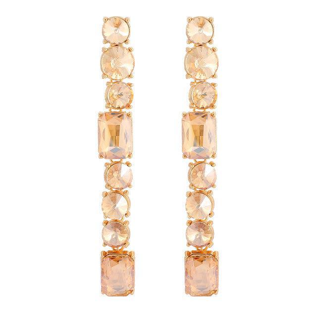 Vibrant Longline Crystal Drop Earrings - Lucid Fantasy 