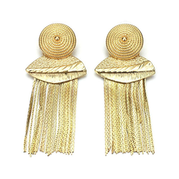 Vintage Design Chain Tassel Statement Earrings
