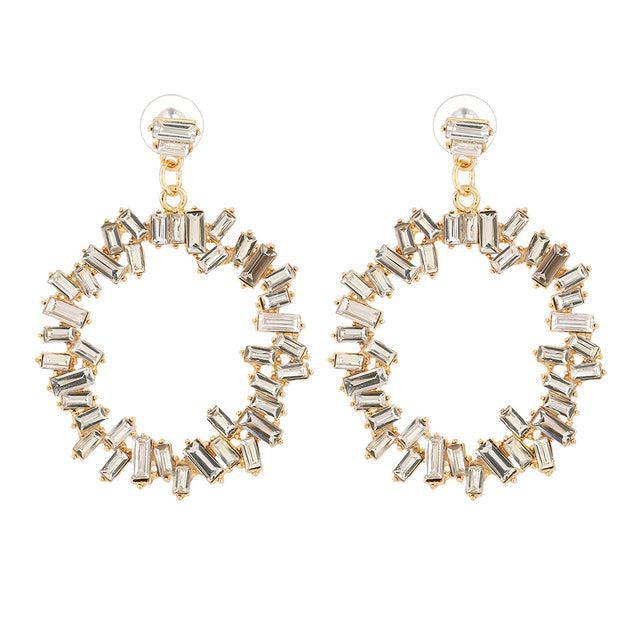 Vivid Crystal Drop Hoop Earrings for a Striking Fashion Look - Lucid Fantasy 