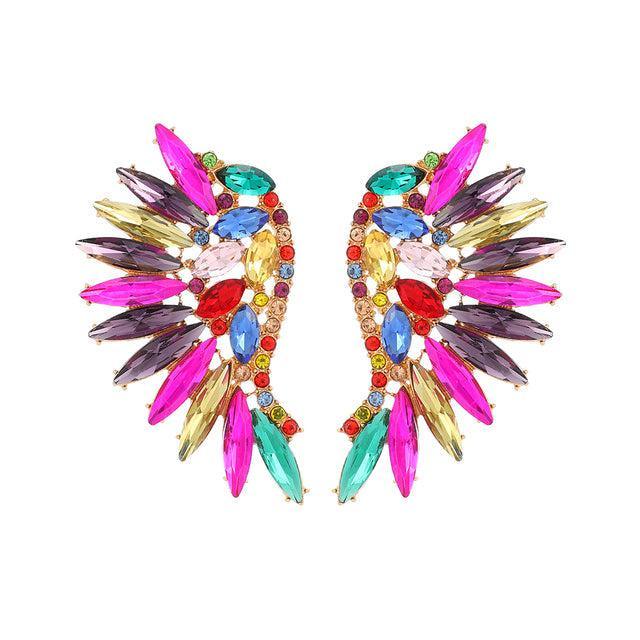 Vivid Retro Crystal Long Dangle Earrings - Lucid Fantasy 