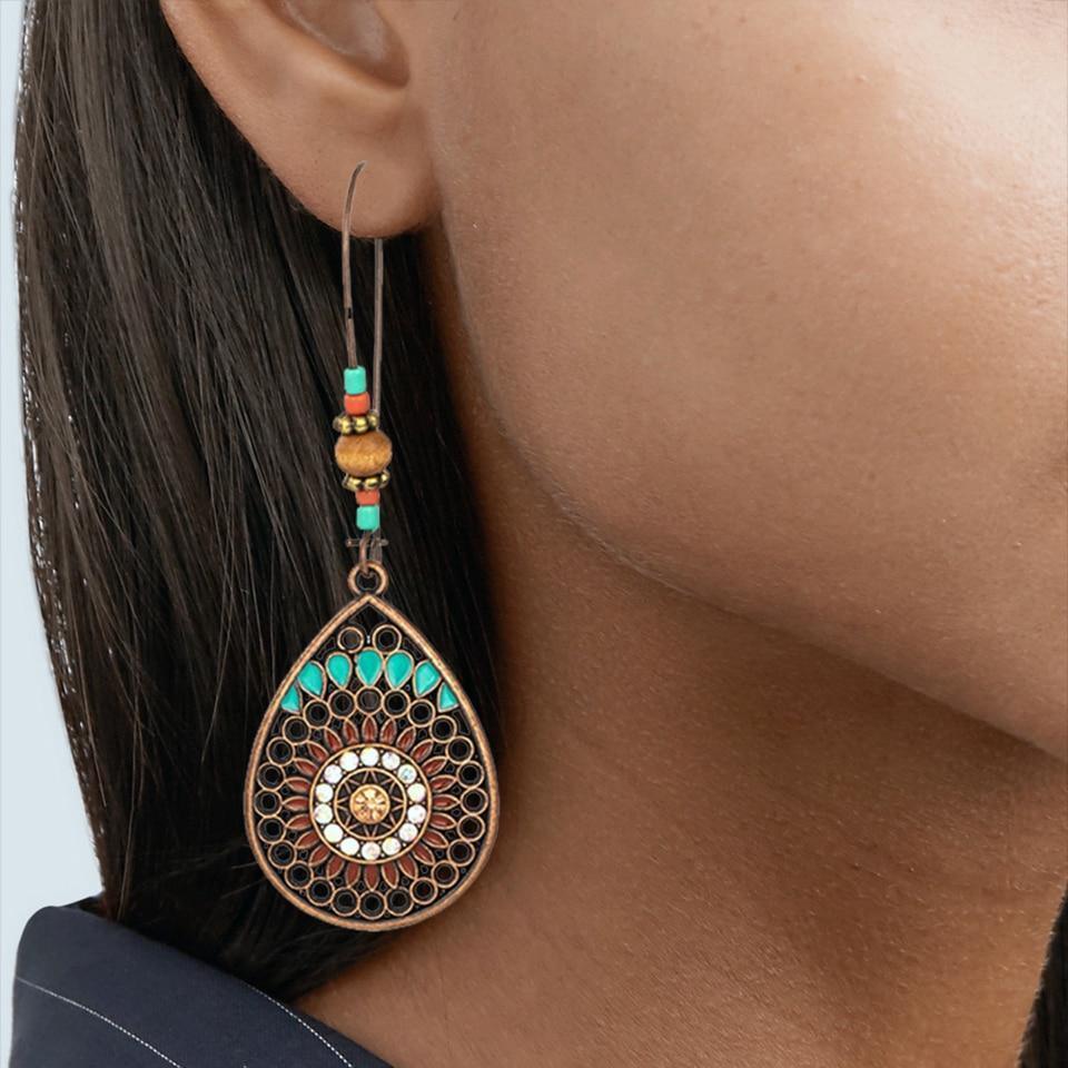 Water Drop Native Design Dangle Earrings - Lucid Fantasy 